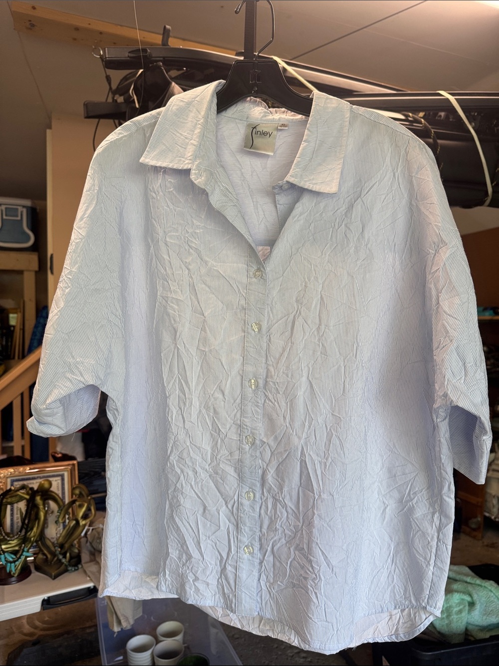 Finley Pale Blue Short-Sleeve Button-Down Shirt